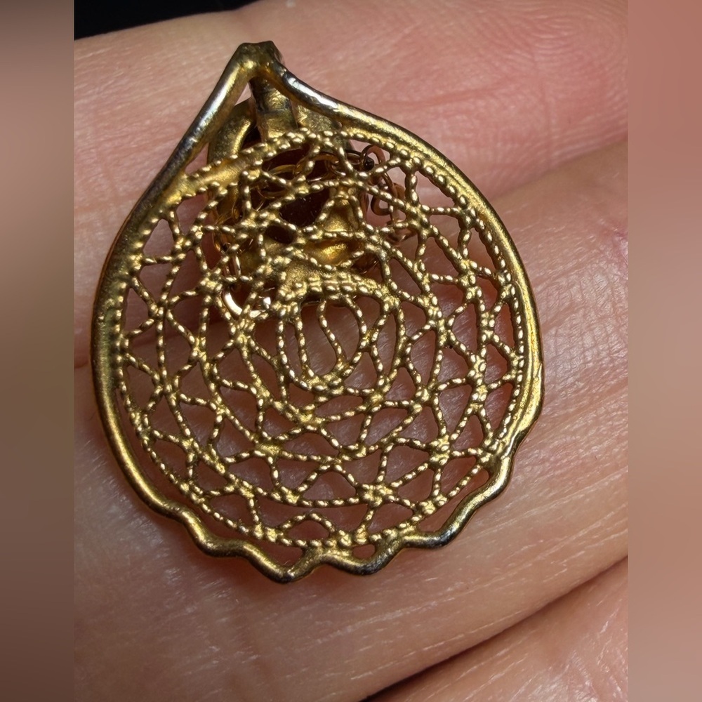 Vintage 12K Gold-Filled Filigree Necklace - Picture 4 of 15